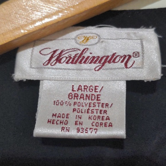 vintage black high neckline oversized blouse - Picture 2 of 4